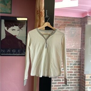 Women's Long Underwear Top With Accent Buttons